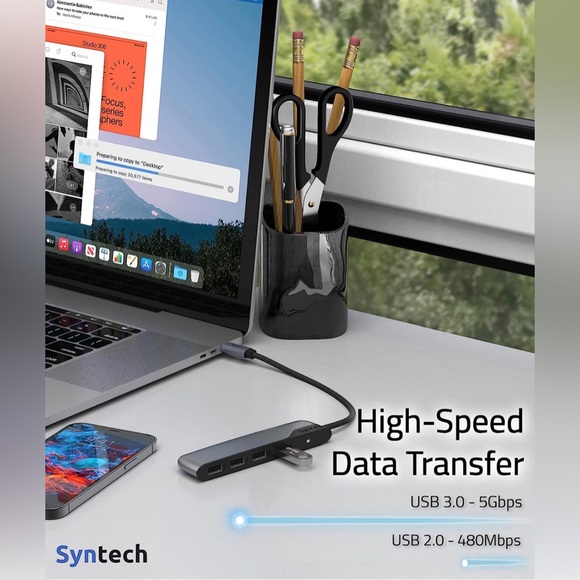 USB C to USB Hub 4 Ports USB C to USB Adapter MacBook Pro iPad Pro iMac - Picture 7 of 7